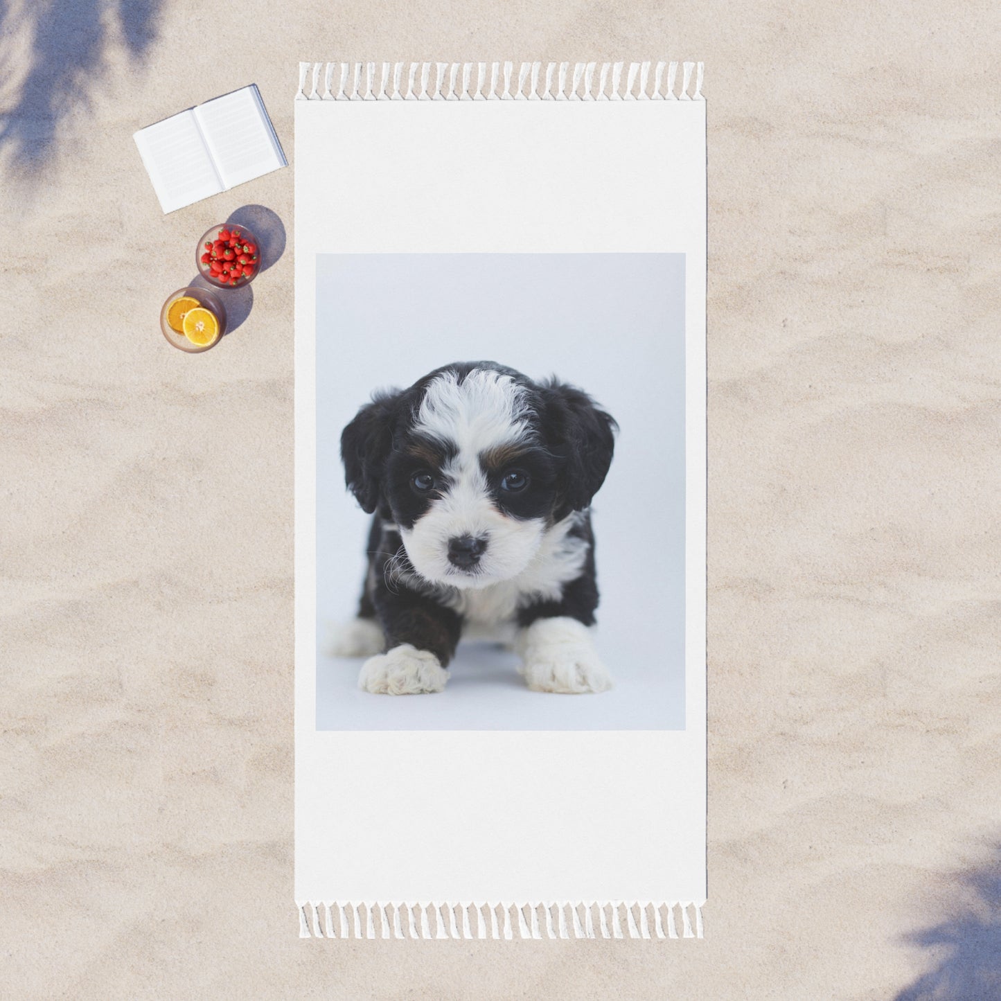 Custom Pet Image Boho Beach Blanket