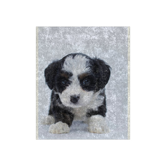 Custom Pet Image Crushed Velvet Blanket