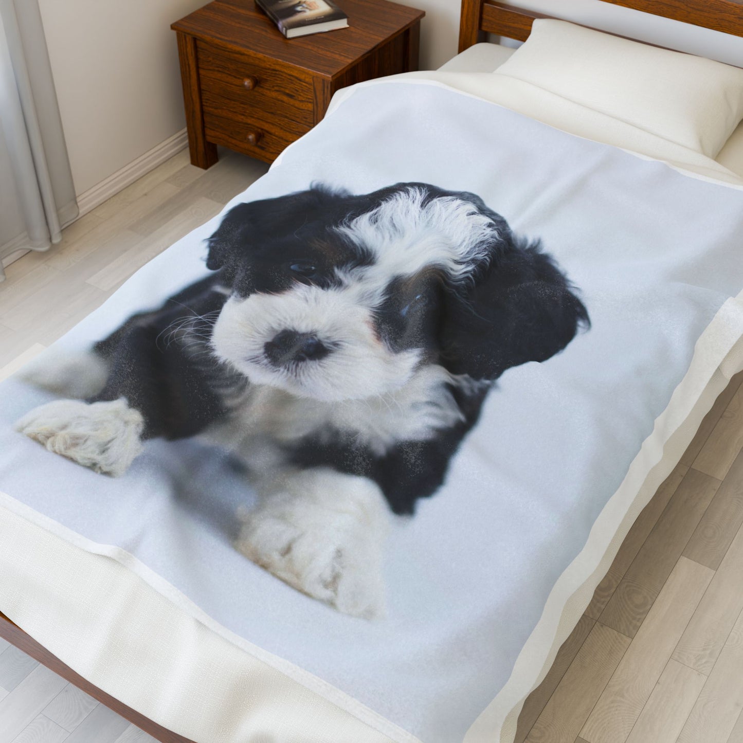 Custom Pet Image Velveteen Plush Blanket