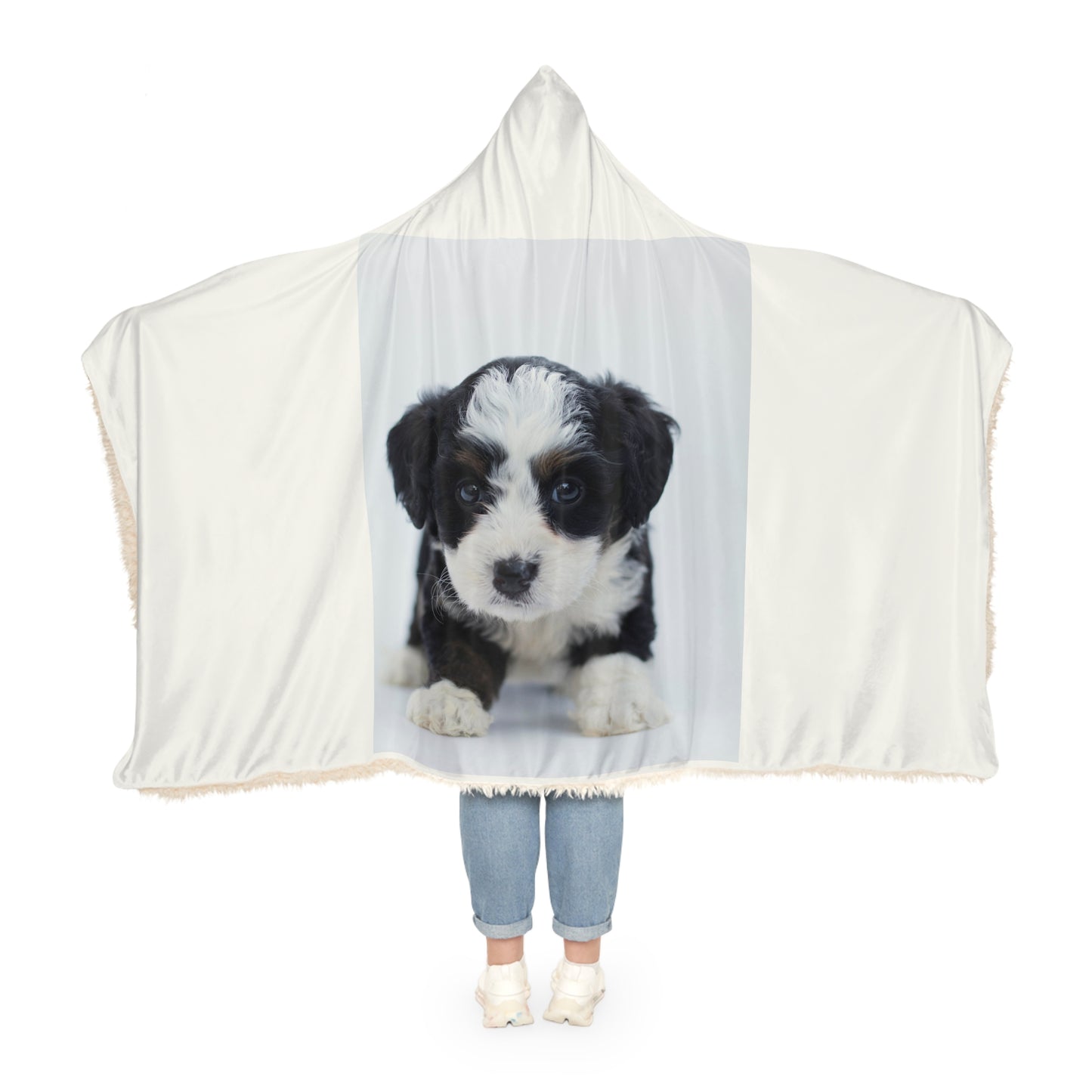 Custom Pet Image Snuggle Blanket with Hood