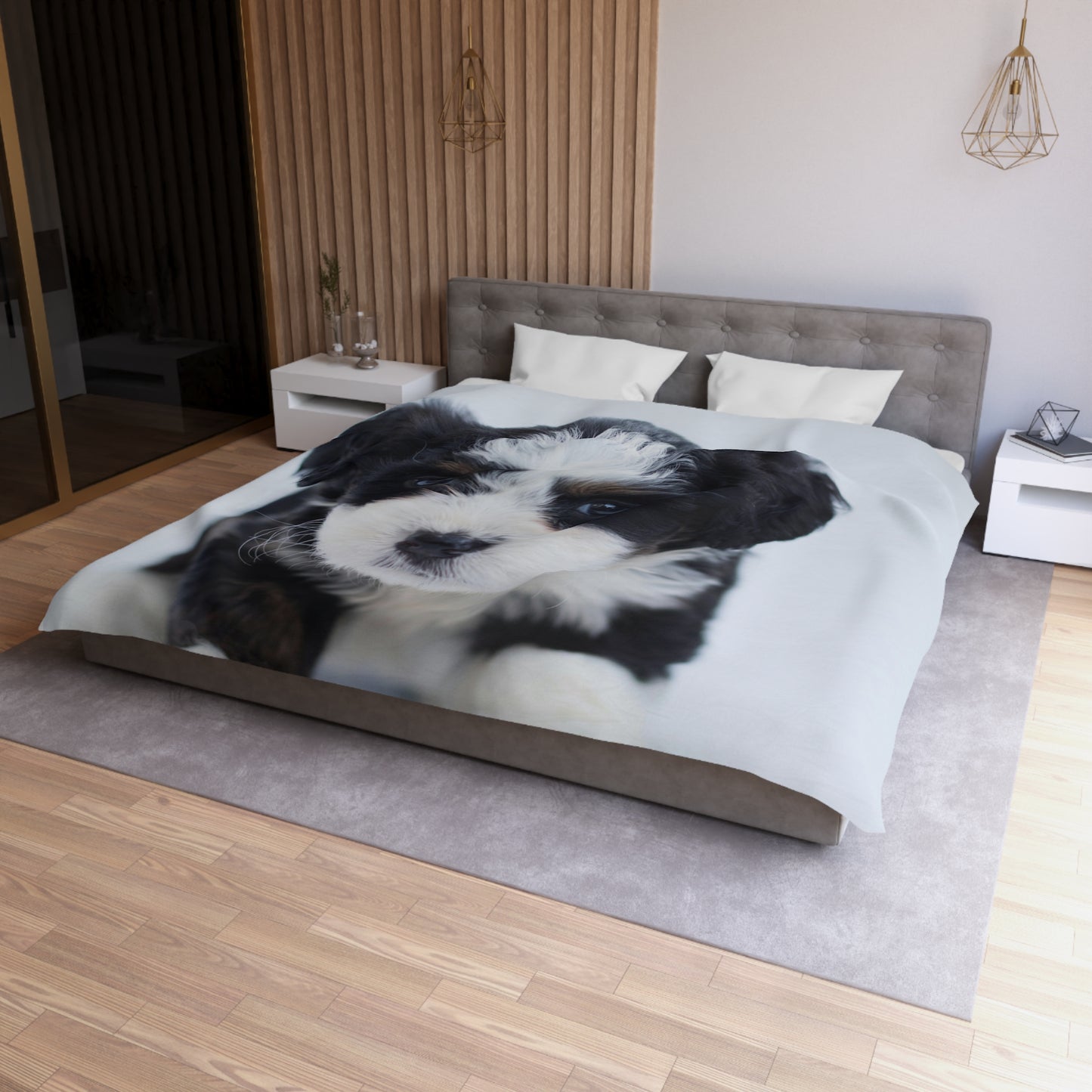 Custom Pet Image Microfiber Duvet Cover Blanket