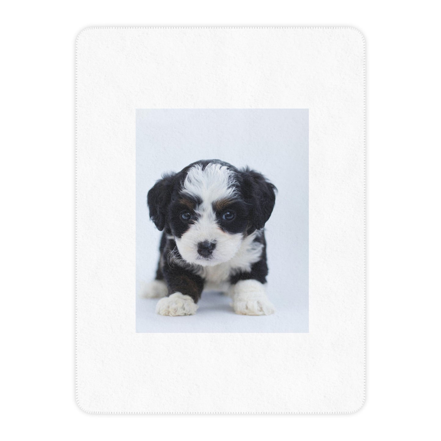 Custom Pet Image Tan Sherpa Blanket